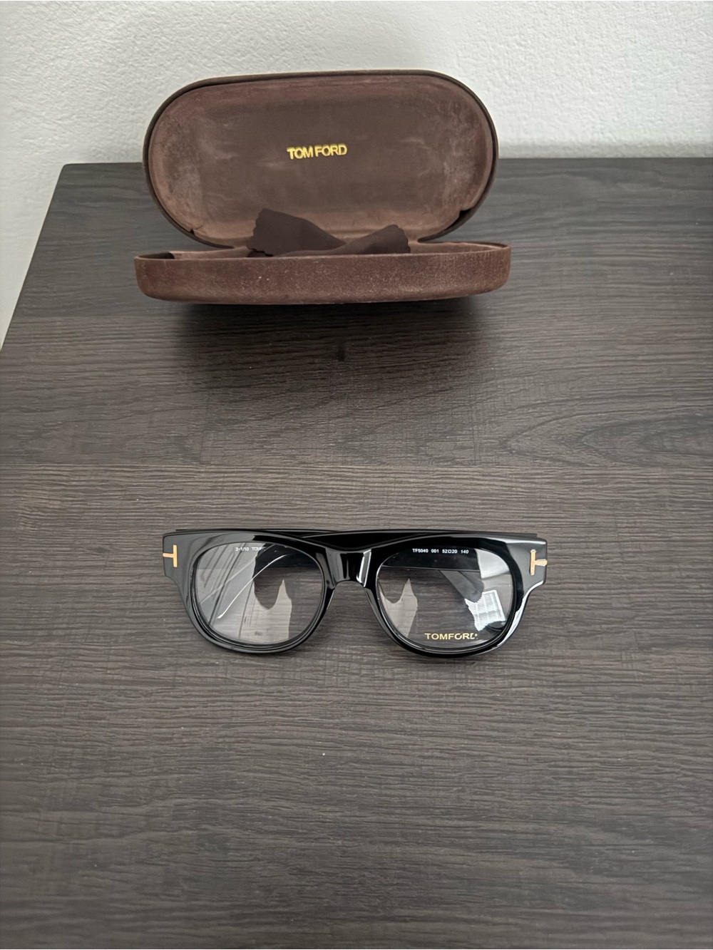 Tom Ford Black Sunglasses with Gold T Accents